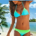 thumbnail image 1 of CEHVOM Ladies Vacation Beach Split Print Stitching Swimsuit Bikini Swimsuit, 1 of 7