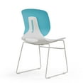 thumbnail image 3 of Modern Stacking Chairs Set of 4 in White and Blue with Polypropylene Seat and Fiberglass Reinforced Back, 18.9 x 19.7 x 34.45 Inches, 3 of 7