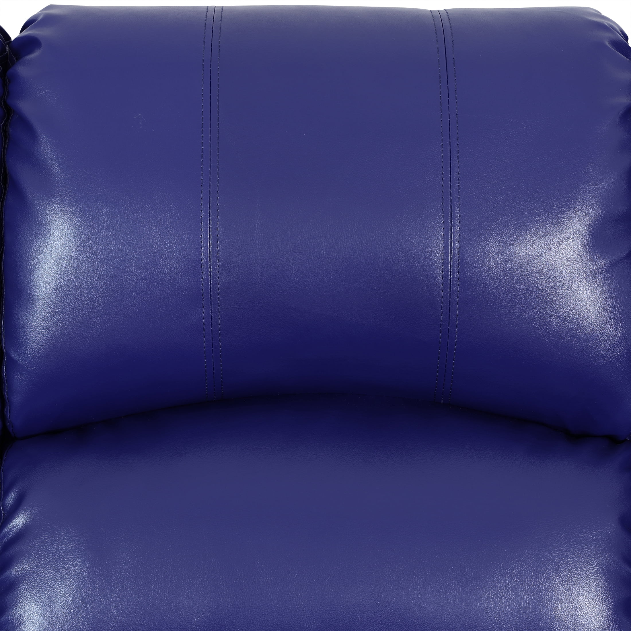 AUKFA 3 Seats Recliner Sofa Chair, Home Theater Sofa with Flipped Backrest and Cupholder, Blue