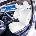 thumbnail image 3 of For 2018-2022 Toyota Camry FH Group Faux Leather Custom Fit Waterproof Car Seat Covers  - Front Solid White, 3 of 5