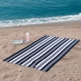 thumbnail image 6 of Superior Maui Striped Cotton Oversized Cotton Blue Beach Towel, 6 of 7