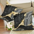 thumbnail image 5 of Black Gold Marble Throw Pillow Covers 18x18 Set of 2,Gold and Black Grey Linen Pillow Cases for Bedroom Sofa Couch, 5 of 6