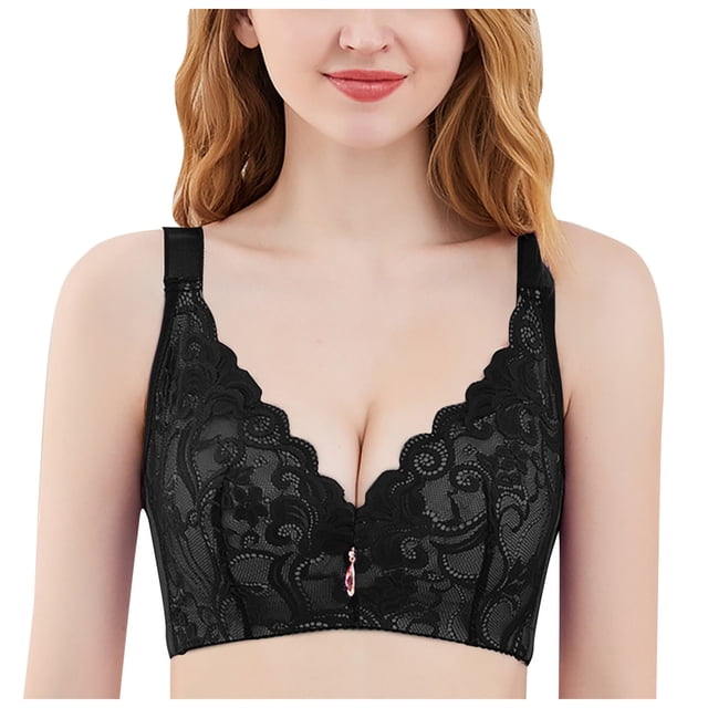 Front Closure Push Up Bra Wide Strap Comfort Wire Free Bra Large Size Bras For Women