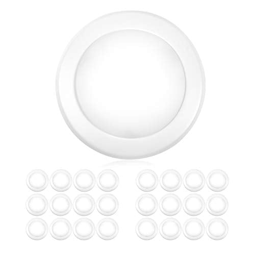 PARMIDA (24 Pack) 5/6 Inch Dimmable LED Disk Light Surface Flush Mount 15W, UL Listed, Recessed Retrofit Ceiling Lights, Energy Star, Installs into Junction Box Or Recessed Can, 1050lm - 3