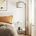 AOHAO Floor Lamp with Table, End table with Lamp for Living Room, Lamp