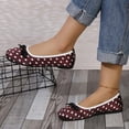 thumbnail image 5 of oqasdz Women's Casual Shoes Satin Slip On Ballet Shoes with Polka Dot Print and Bow Design Comfortable Fashion Loafers for Daily Wear Summer Outdoor, 5 of 7