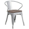 thumbnail image 2 of BizChair Silver Metal Chair with Wood Seat and Arms, 2 of 6