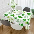 thumbnail image 5 of 60"x60" St Patrick's Day Clover Tablecloth, Waterproof Washable Polyester Square Table Cover, Durable Tablecloth for Kitchen Dining Table Party Decor, 5 of 7