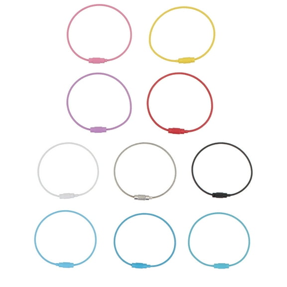 unbranded 10 Pcs Gold Luggage Tags Wire Rope DIY Accessories 15.5x0.1cm