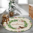thumbnail image 4 of Spring Botanical Round Rug 3ft Washable Circle Entryway Rugs Non Slip Garden Birds Floral Leaves Rustic Burlap Area Rug Indoor Floor Carpet for Bedroom Kitchen Living Room Home Office Dining Room, 4 of 8