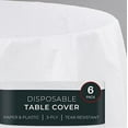 thumbnail image 2 of HOUZZKINGZ USA Paper Tablecloths for Round Tables | 82" â€“ 6 Pack | White Paper Disposable Tablecloth | 3-Ply Premium Paper & Plastic Table Cloths for Parties Disposable, 2 of 4