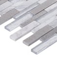 thumbnail image 5 of Sample - Silver White Cinderella Gray Calacatta Marble Stone Infused Glass Mosaic Tile, 5 of 6