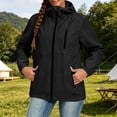 thumbnail image 4 of GERsome Women's Waterproof Jacket Full Zip Lightweight Travel Hiking Hooded Rain Coat with Pocket Black L, 4 of 7