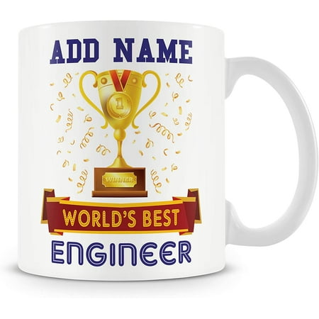 

Engineer Mug - Worlds Best Mug Gift - Customise with Name - Pink
