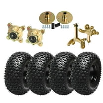 Full Set 7 inch Wheels 16x8x7 16x8-7 Wheel Tire and Rim 4 Stud 110mm Tubeless Wheel   Front Rear Wheels Hubs Spindles for Lawn Mowers Mini Bike ATV UTV Quad Buggy Go Kart Tires (23T Gold)
