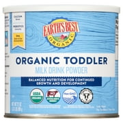 (2 pack) Earths Best Organic Milk Drink Powder Toddler Formula with Iron - DHA, 21 oz Canister