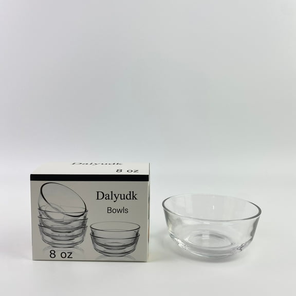 Dalyudk Glass bowls,6 Inch Glass Bowls, Small Glass Bowl Set, Clear Tempered Glass Cereal Bowls for Kitchen Microwave and Oven Safe