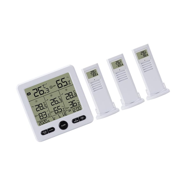 Cateissary Weather Station Indoor Outdoor Wireless Digital LED Backlit Hygrometer Humidity Display with LCD Electrodomésticos blanco Cateissary HA027154-01