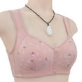 thumbnail image 3 of MEICHEN Plus Size Front Closure Full Coverage Underwear for Middle and Elderly Women Wireless No Show Bralettes Ladies Daisy Bras, 3 of 5