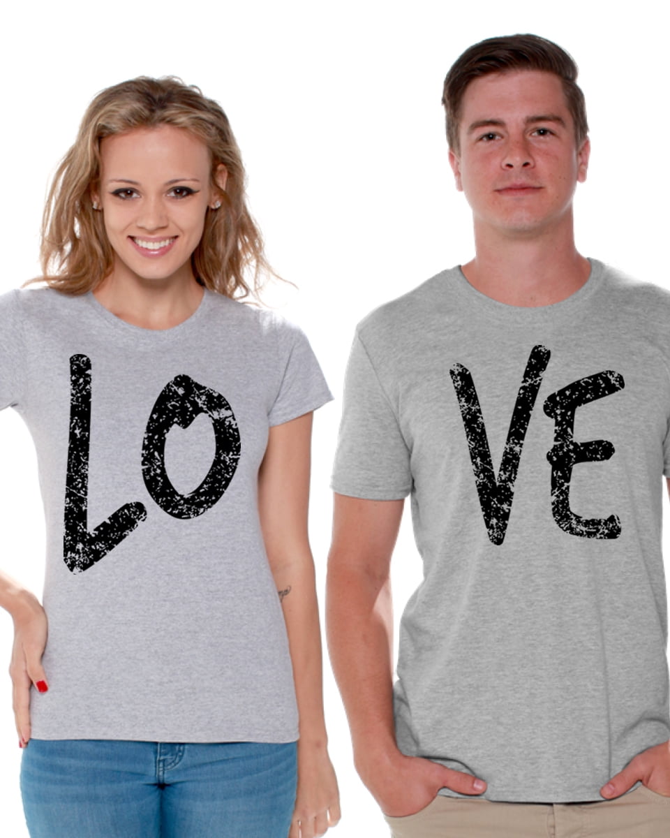 Couples Matching Graphic Tee Women Short Sleeve Round Neck Blouse Tops Valentines Day Shirts
