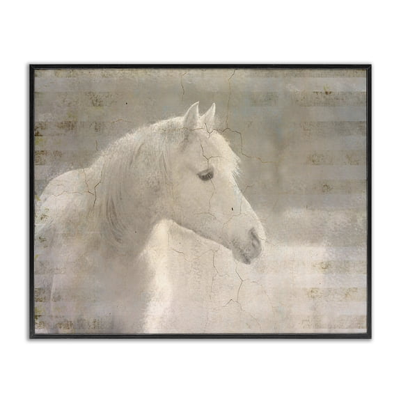 Stupell Industries Traditional Vintage Horse Animal Watercolor Black Framed Giclee Art, 14 x 11, by Kim Allen