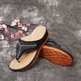 thumbnail image 7 of Kukoosong Wedge Sandals for Women Summer Flip-Flops Wedge Heel Slippers Sandals Casual Flip Flops Sandals Women Black 40, 7 of 7