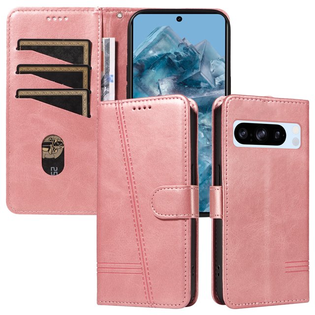 Phone Case for Google Pixel 8 PRO 5G Magnetic PU Leather Card Slots Durable Wallet Cover