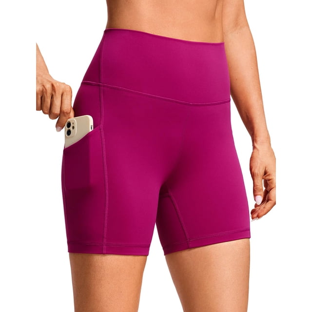 Shorts CRZ YOGA Butterluxe Biker tiro alto 5" con bolsillos L