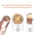 thumbnail image 4 of Cabezales de repuesto para depilación impecable, cuchillas de repuesto Gen 2 para depilación facial con toque final para mujeres, cabezal de afeitar sin dolor para cara con bolsa de franela Gurelax, 4 of 5