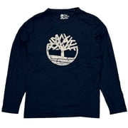 Timberland Men's Classic Logo Graphic Print Long Sleeve Tee T-Shirt (Medium, Navy)