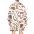 thumbnail image 2 of Cute Hedgehog and Mushroom Wearable Oversized Blanket,Wearable Blanket Hoodie for Adults,Cozy Hooded Blankets with Super Pockets,Super Warm Fuzzy Pullover for Women & Men, 2 of 6