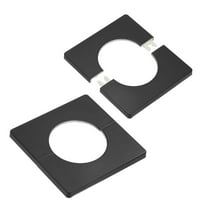 Uxcell 2-Pack Wall Split Flange, ABS Square Self-Adhesive Cover for 51mm/2.01in Dia Pipe [Black,7mm/0.28in H]