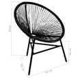 thumbnail image 2 of vidaXL Garden Moon Chair Poly Rattan Black, 41383, 2 of 4