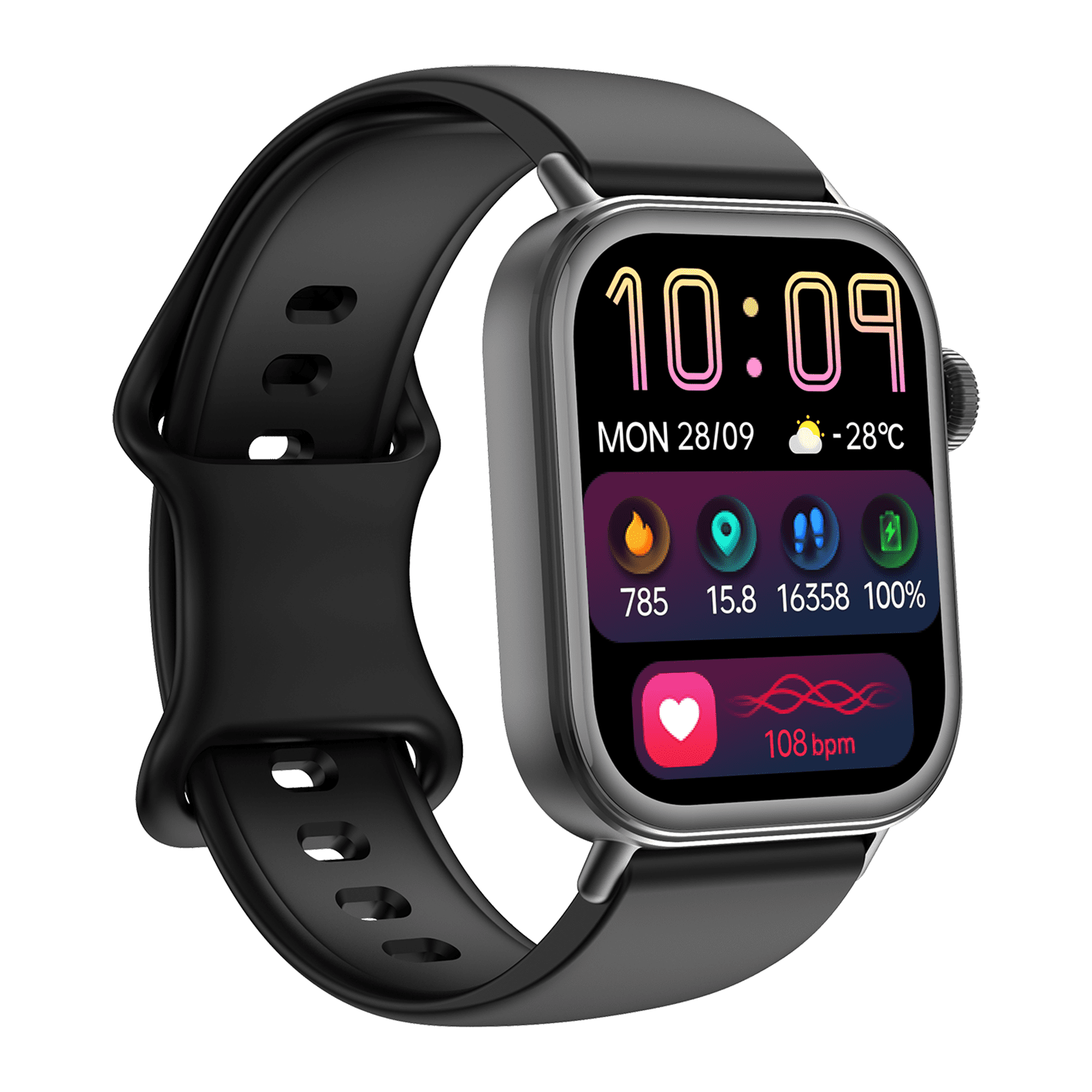 E EYAFA Women's Smart Watch GW11 Mini with 1.75 inch Screen-Black