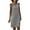 Gray, variant on Mchoice Linen Dress for Women Summer V-neck Solid Color Lace Midi Dress Casual Strapless Party Knee Length Skirts