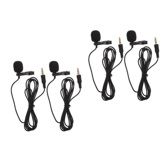 Raindrops 4 Pcs  Laptop Collar Clip Amplifier Smartphone Mini Mic Hand Free Microphone (Black)