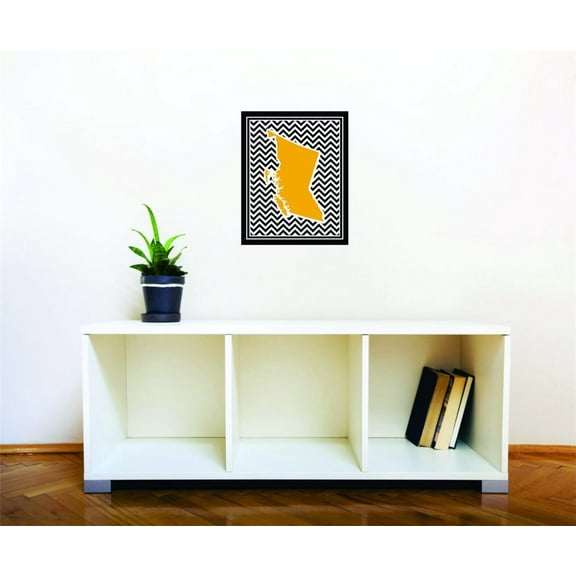 Living Room Art British Columbia Canada Canadian Providence Map 10 X 16"