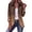 04# Coffee, variant on Women's Western Ruffled Button Down Jacket, Vintage Gradient Print Long Sleeve Lapel Coat, Boho Casual Open Front Outerwear for Spring Fall Daily Wear Coffee S