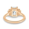 thumbnail image 4 of 2.00Ct Emerald Cut Art-Deco Lab-Grown Diamond Trilogy Engagement Ring, 10K Rose Gold, US 9.5, 4 of 8