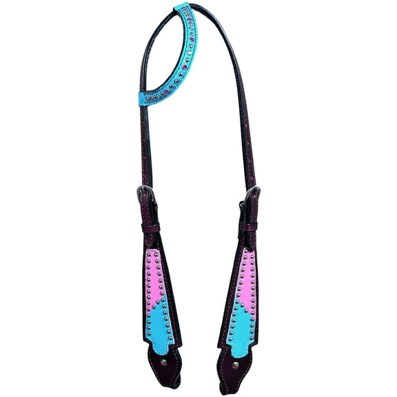 15BH Western Horse One Ear Headstall Tack Bridle American Leather Hilason