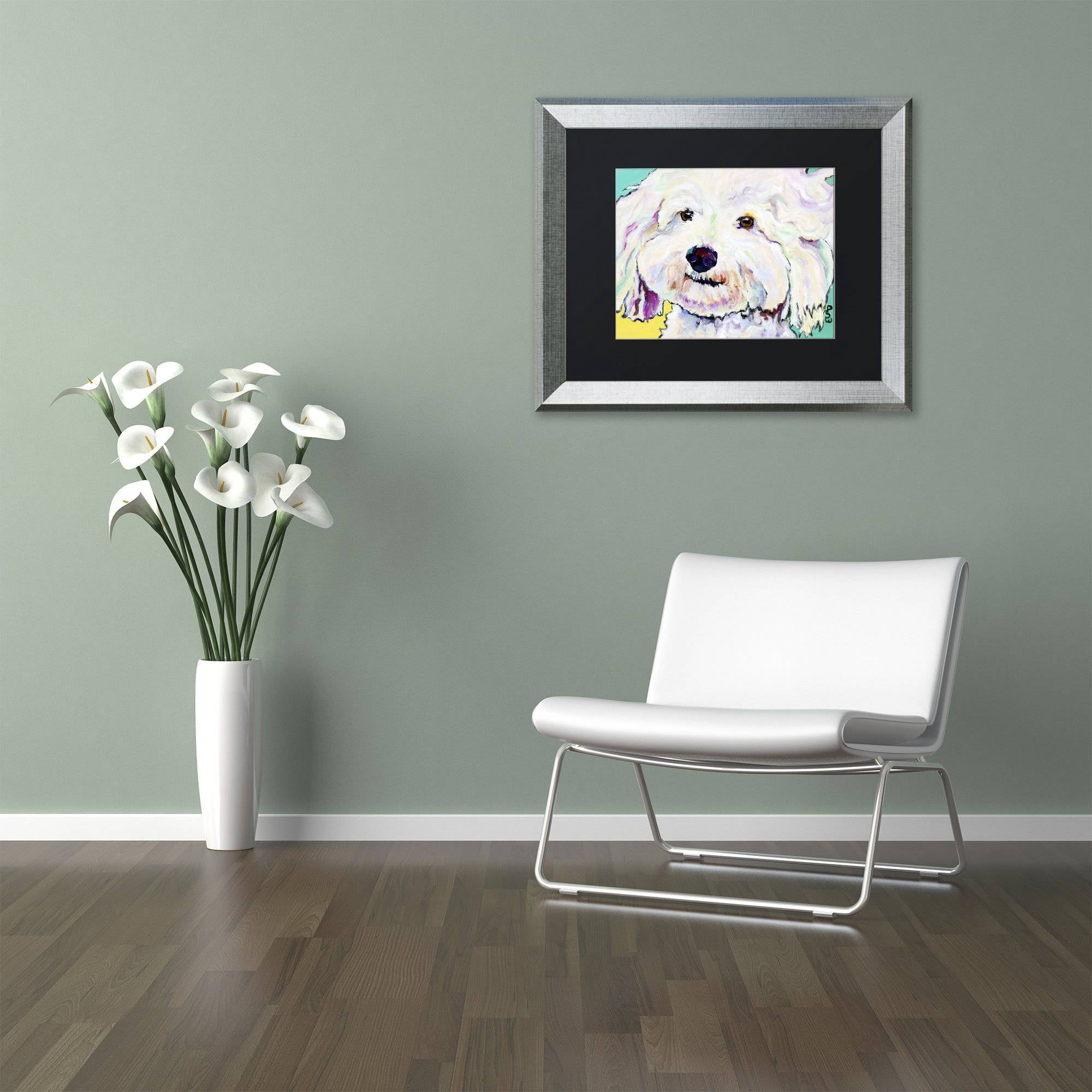 Trademark Fine Art "Buttons" Canvas Art by Pat Saunders-White Black Matte, Silver Frame