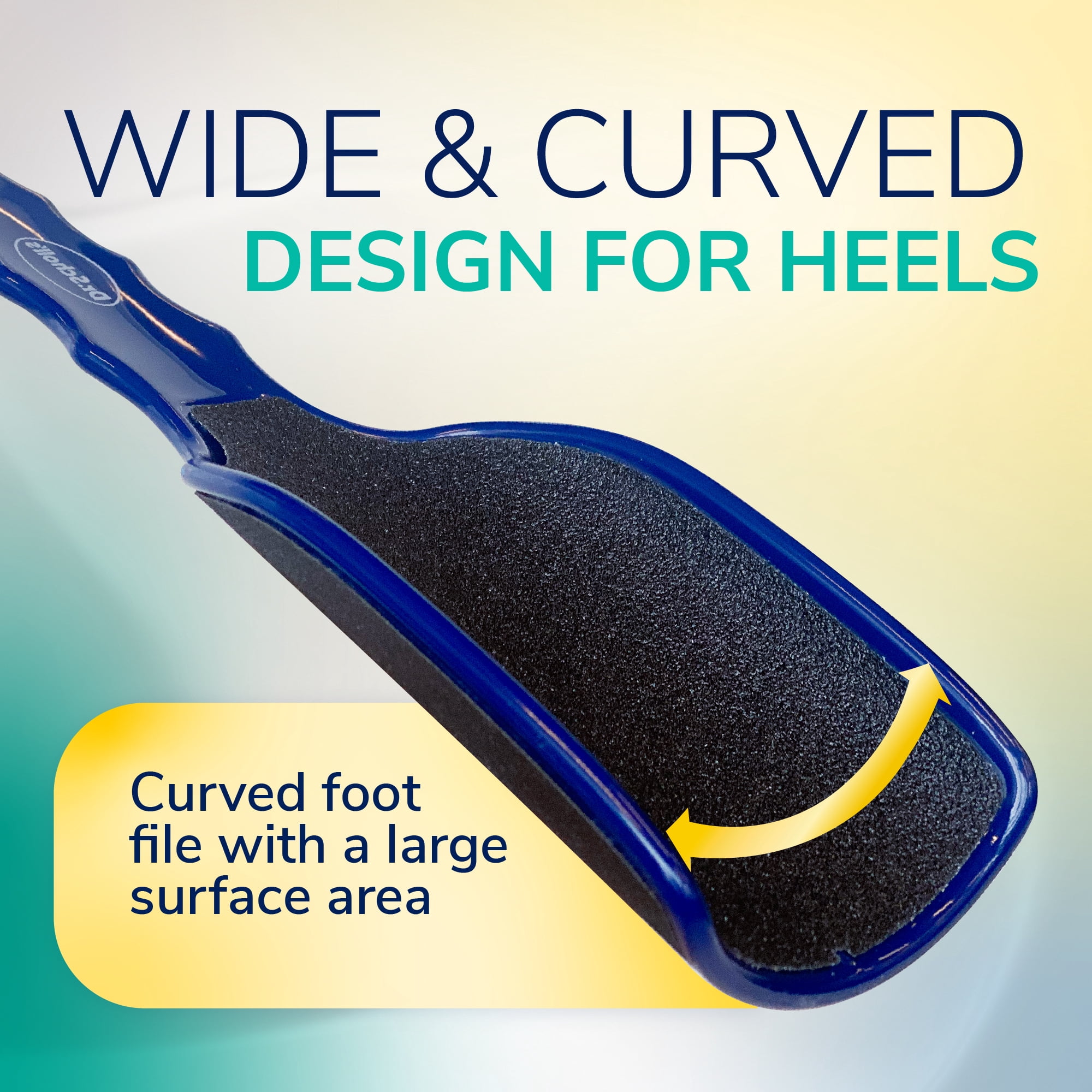(4 pack) Dr. Scholl's Curved Heel Buffer Foot File Callus Remover for Smooth Feet
