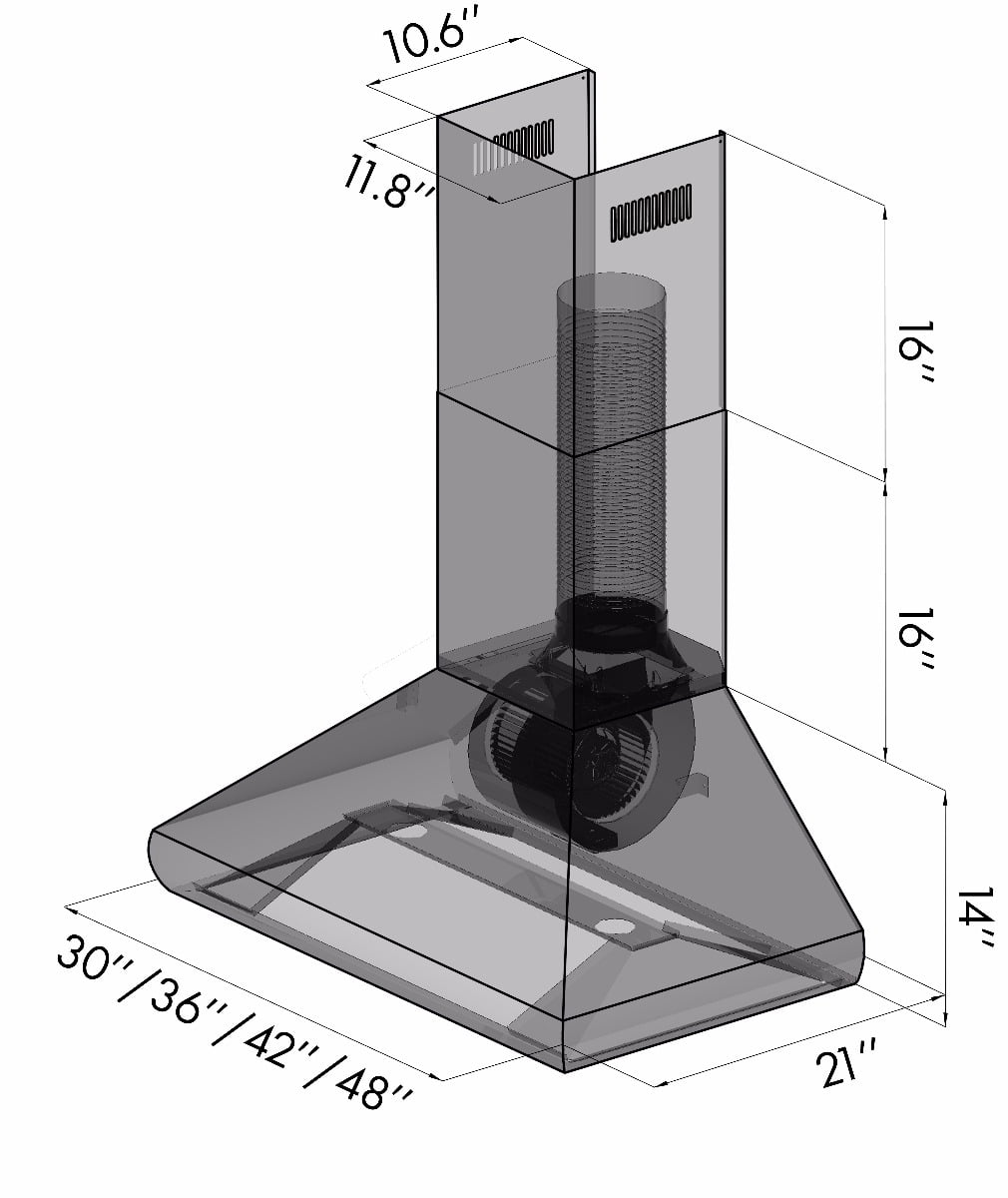 ZLINE 30 in. Professional Wall Mount Range Hood in Stainless Steel with Crown Molding (587CRN-30)