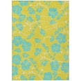 thumbnail image 2 of HomeRoots 600055 5 x 8 ft. Yellow & Aqua Floral Washable Indoor & Outdoor Rectangle Area Rug, 2 of 5