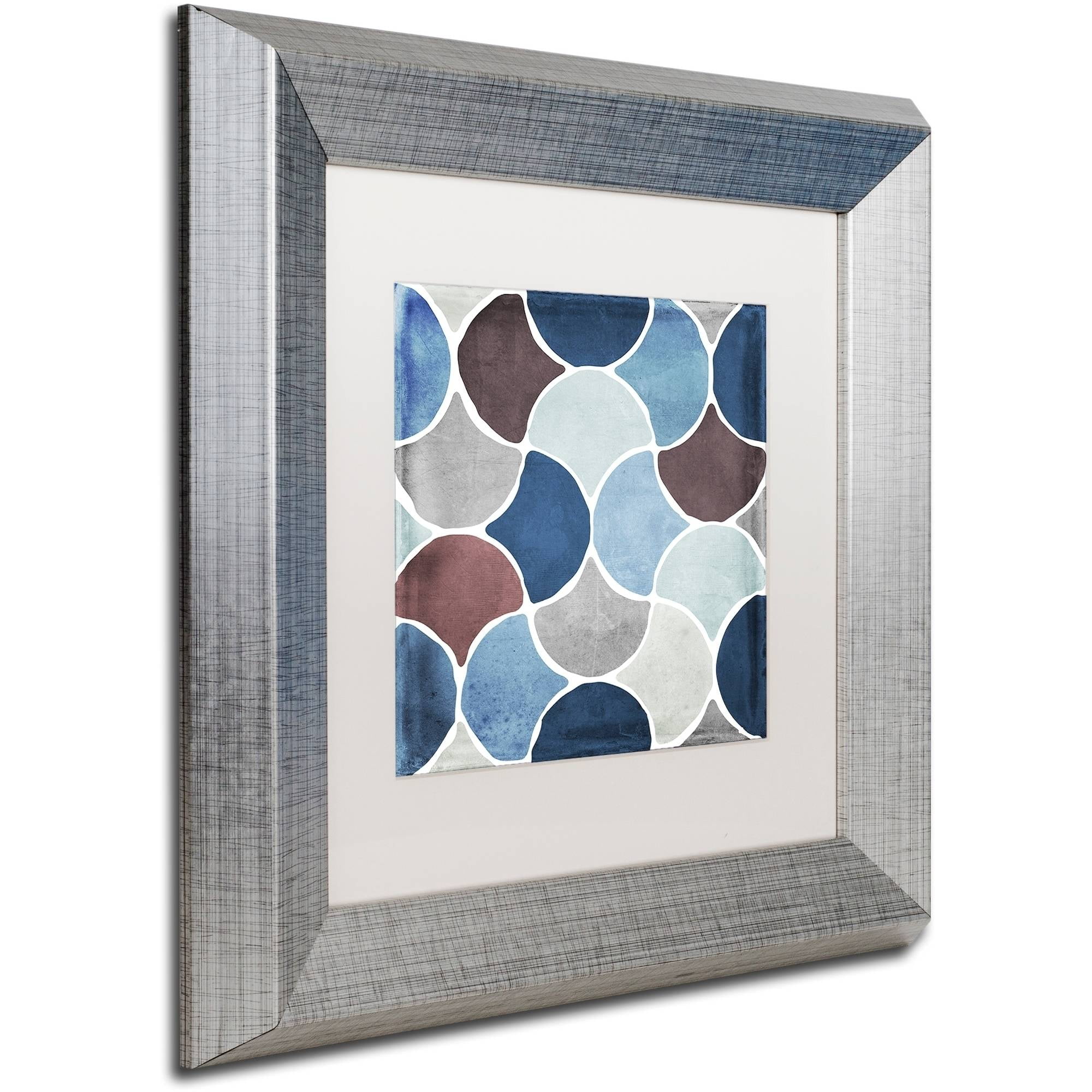 Trademark Fine Art "Moroccan Blues II" Canvas Art by Color Bakery White Matte, Silver Frame
