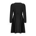 thumbnail image 6 of Blczomt Loose Womens Dress Black Plain Midi Long Sleeve A Line Crew Neck Flowy Trendy Dresses, 6 of 6
