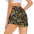 thumbnail image 3 of Vsdgher Mardi Gras3 Print Women's Running Double Layer Shorts High Waisted with Pockets Elastic Yoga Workout Athletic Gym Sports, 3 of 8