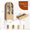 thumbnail image 2 of Walsunny 70"Tall Arched Kitchen Pantry,Storage Cabinet with Glass Doors and Adjustable Shelves,Freestanding Kitchen Hutch Cabinet for Dining Room,Living Room,Reading Room,Nature, 2 of 8