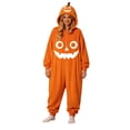 thumbnail image 4 of LILIYA Halloween Hooded Onesie, Warm Adult Jumpsuit, Plush Long Sleeve Loungewear for Couples, Comfy Bodysuit with Front Pockets, Soft One-Piece Pajamas, 4 of 8