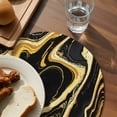 thumbnail image 3 of Black Gold Marble Round Placemats Set of 8 for Dinning Tables,Heat-proof Braided Table Mats 13 Inch,Modern Geometric Textured Washable Place Mat for Kitchen Restaurant Party Decor Table Setting, 3 of 9
